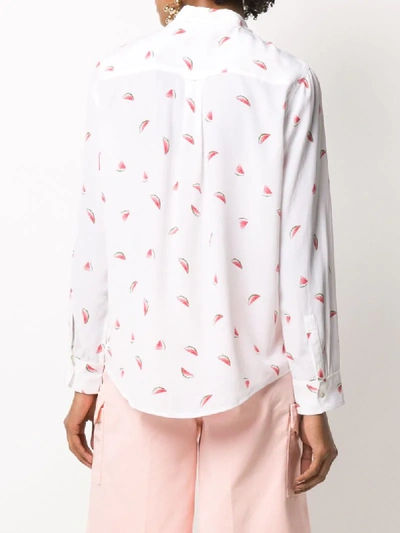 Shop Rails Kate Watermelon Print Silk Shirt In White