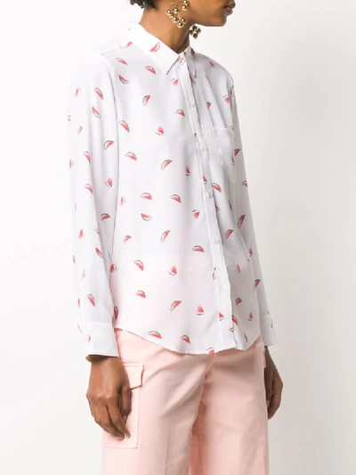 Shop Rails Kate Watermelon Print Silk Shirt In White