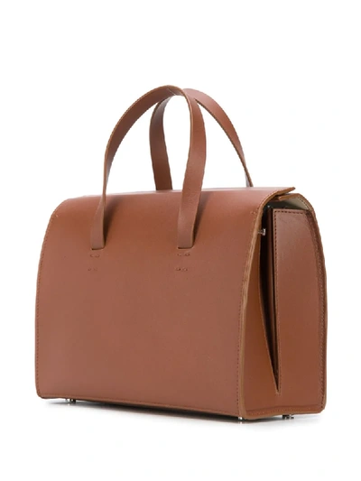 Shop Aesther Ekme Mini Barrel Open Top Tote Bag In Brown