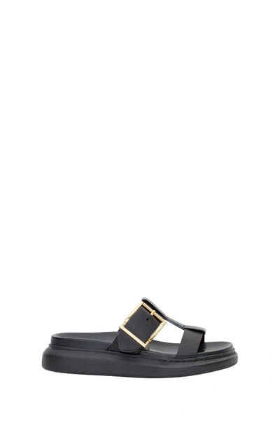Shop Alexander Mcqueen Hybrid Sandals With Oversized Sole In Nero