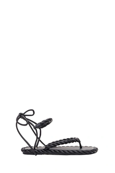 Shop Valentino The Rope Sandals In Nappa Leather In Nero