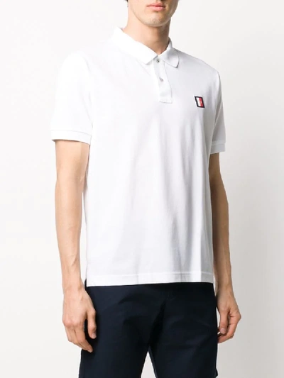 Shop Tommy Hilfiger Short Sleeve Embroidered Logo Polo Shirt In White