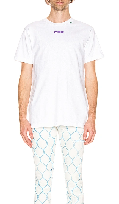 Shop Off-white Pencil Kiss Short Sleeve Tee In White & Multi