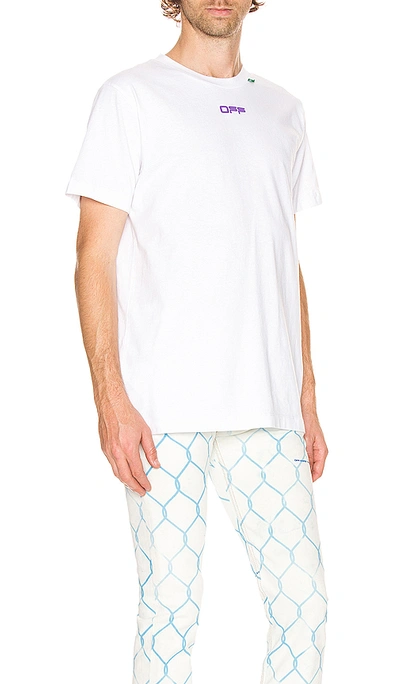 Shop Off-white Pencil Kiss Short Sleeve Tee In White & Multi