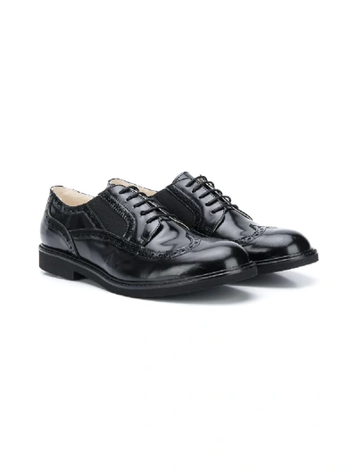 Shop Andrea Montelpare Teen Lace-up Brogues In Black