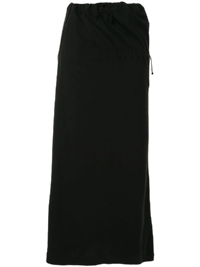 Pre-owned Yohji Yamamoto Tiered Midi Skirt In Black