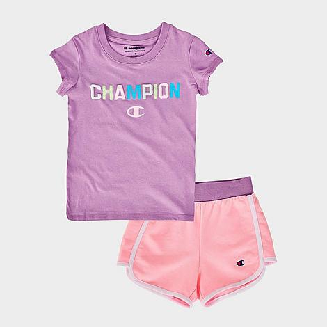 Champion Babies' Girls' Toddler And Little Kids' T-shirt And Shorts Set ...