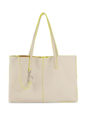 vince camuto black leather tote