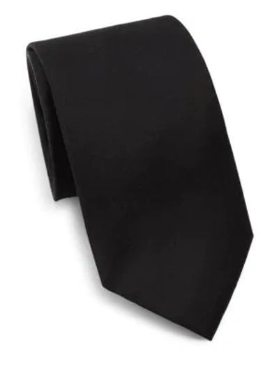 Shop Ike Behar Men's Silk Satin Tie In Black