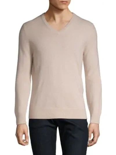 Shop Amicale Cashmere V-neck Sweater In Medium Grey