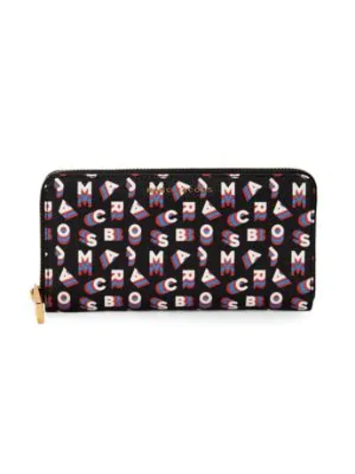 Shop Marc Jacobs Logo Print Continental Wallet In Pale Pink