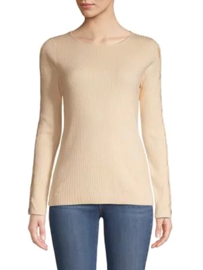 Shop Love Token Cutout Long-sleeve Sweater In Oatmeal