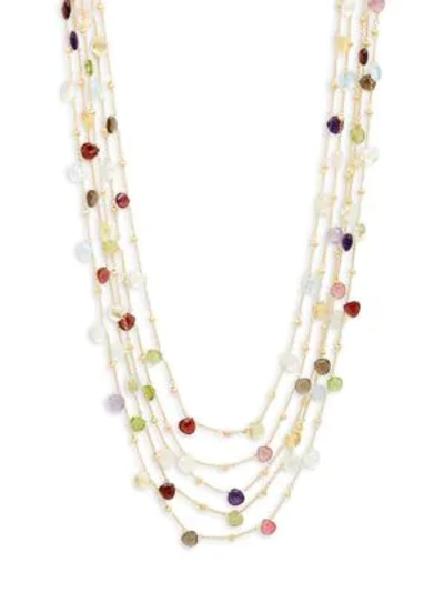 Shop Saks Fifth Avenue 18k Goldplated Sterling Silver & Multi-stone Five-strand Necklace