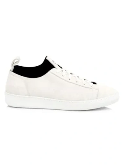 Shop Aquatalia Men's Sock-lined Sneakers In White