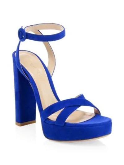 Shop Gianvito Rossi Platform Ankle-strap Sandals In Azure