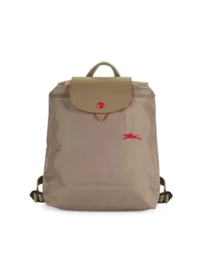 Shop Longchamp Le Pliage Club Nylon Backpack In Beige