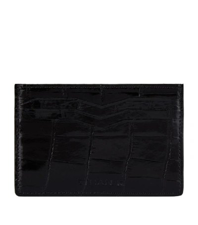 Shop Ethan K Crocodile Card Holder In Black