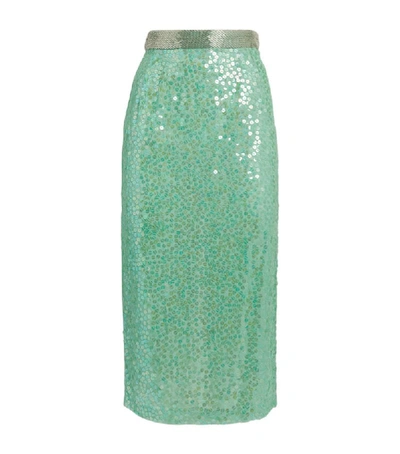 Shop Attico Sequinned Pencil Skirt