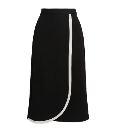 Shop Alessandra Rich Wrap-effect Wool Midi Skirt
