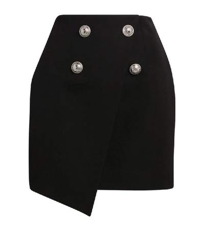 Shop Balmain Asymmetric Wool Skirt