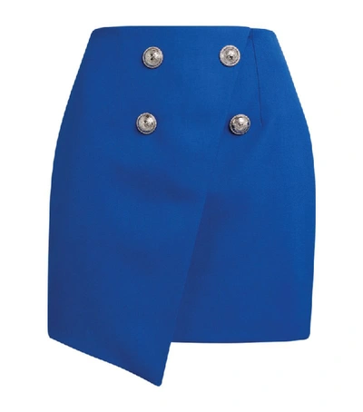 Shop Balmain Asymmetric Wool Skirt