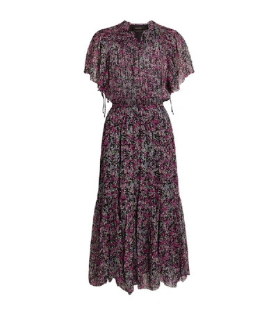 Shop Isabel Marant Silk Floral Odelia Midi Dress