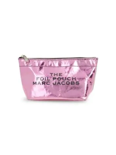 Shop Marc Jacobs Long Foil Cosmetic Pouch In Gold
