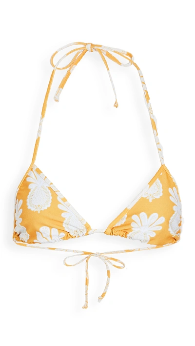 Shop La Doublej Triangle Bikini Top In Pineapple