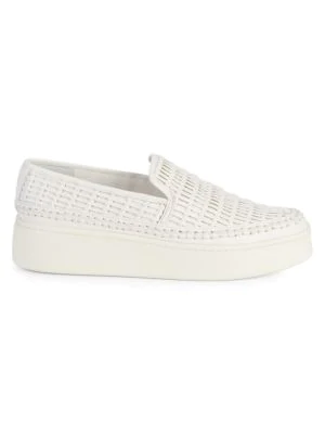 vince stafford woven leather sneakers