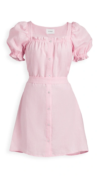Shop Sleeper Brigitte Linen Mini Dress In Pink