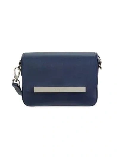 Shop Longchamp Game On Leather Crossbody Bag In Blue