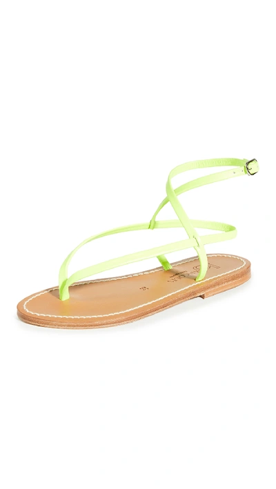 Shop Kjacques Delta Sandals In Fluo Jaune