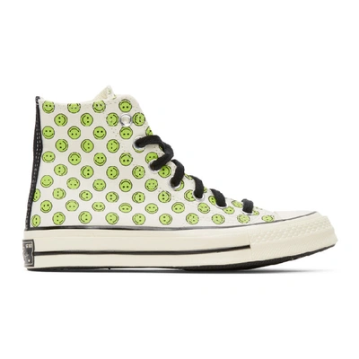 Shop Converse Off-white And Green Happy Camper Chuck 70 High Sneakers In Lemongrass