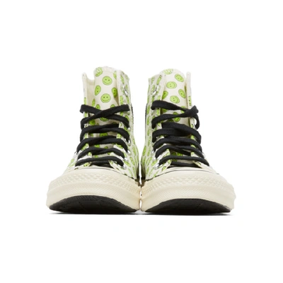 Shop Converse Off-white And Green Happy Camper Chuck 70 High Sneakers In Lemongrass