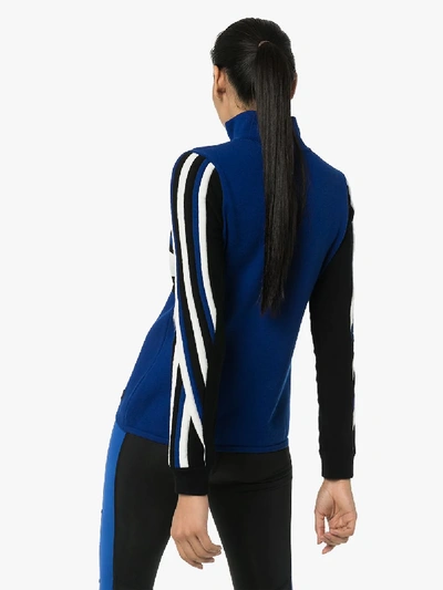 Shop Bogner Half-zip Striped Sweater In Blue