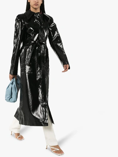 Shop Lemaire Coated Linen Trench Coat In Black