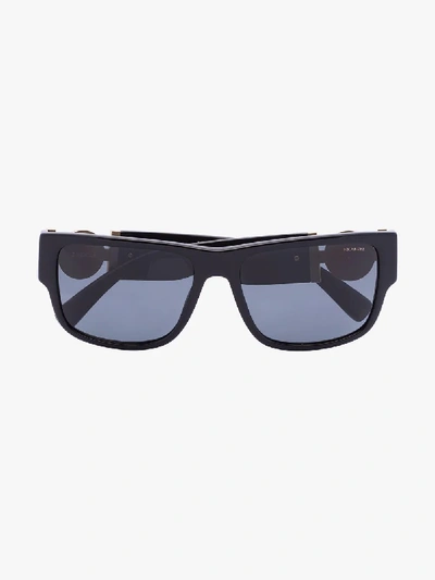 Shop Versace Black Medusa Square Sunglasses