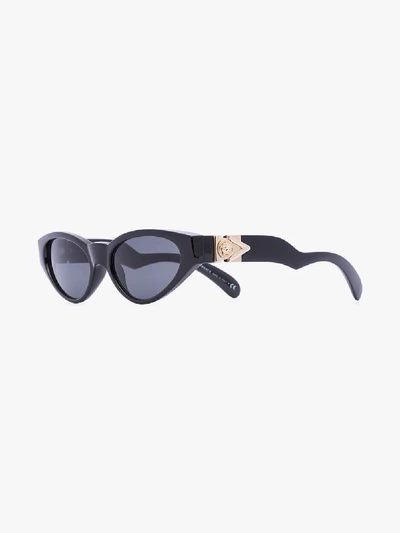 Shop Versace Black Medusa Cat Eye Sunglasses