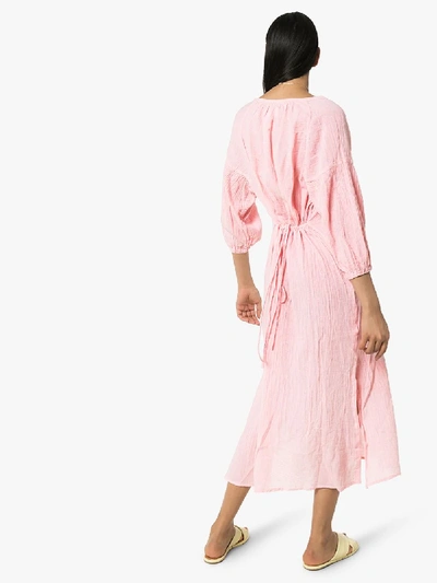 Shop Honorine Bianca Cotton Midi Dress In Pink