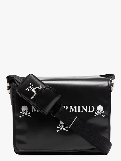 Shop Mastermind Japan Black Logo Messenger Bag