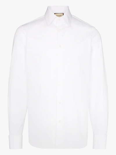 Shop Gucci Classic Buttoned Shirt In White