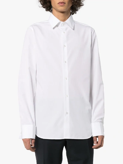 Shop Gucci Classic Buttoned Shirt In White