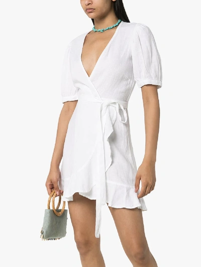 Shop Honorine White Edie Wrap Front Mini Dress