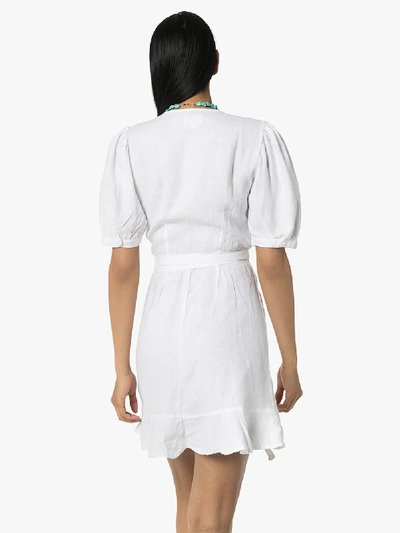 Shop Honorine White Edie Wrap Front Mini Dress