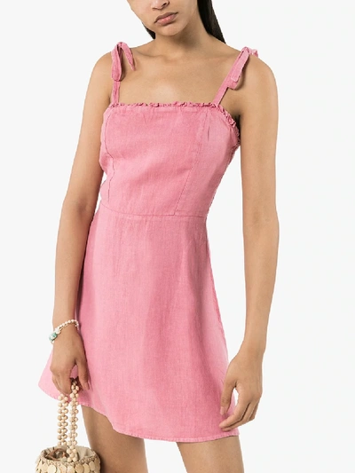 Shop Honorine Poppy Linen Dress In Pink