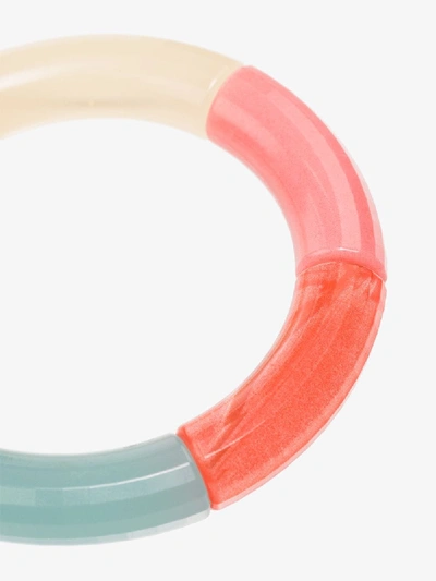 Shop Kyoto Tango Multicoloured Free Rolling Colour Block Bangle In Pink