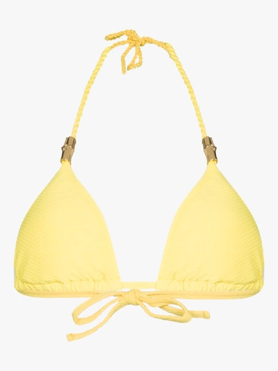 Shop Heidi Klein Cancun Triangle Bikini Top In Yellow