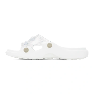 Shop Versace Transparent Jungle Print Pool Slides In Kwt Clear