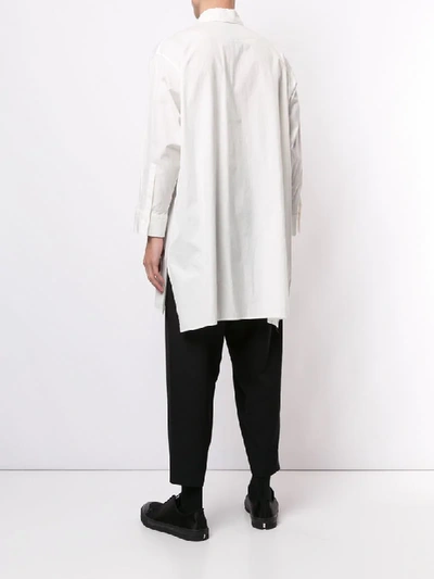 Shop Yohji Yamamoto Oversized Long Shirt In White
