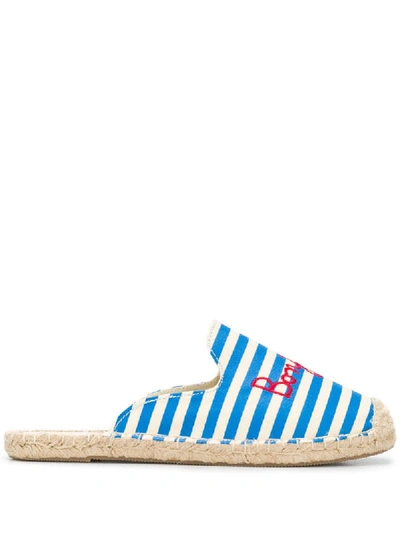 Shop Mc2 Saint Barth Striped Slip-on Espadrilles In Blue